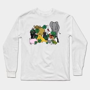 St Patricks Day Shamrock Animals and Bernie Sanders Long Sleeve T-Shirt